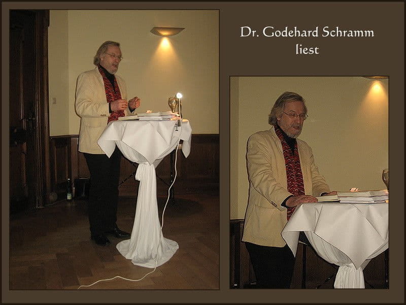 Dr. Godehard Schramm liest Dr. Godehard Schramm liest